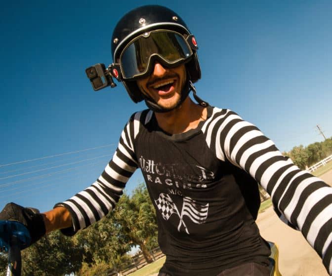 go pro camera mounted on the side of a helmet