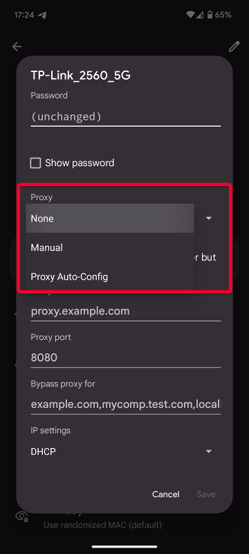 Proxy Settings