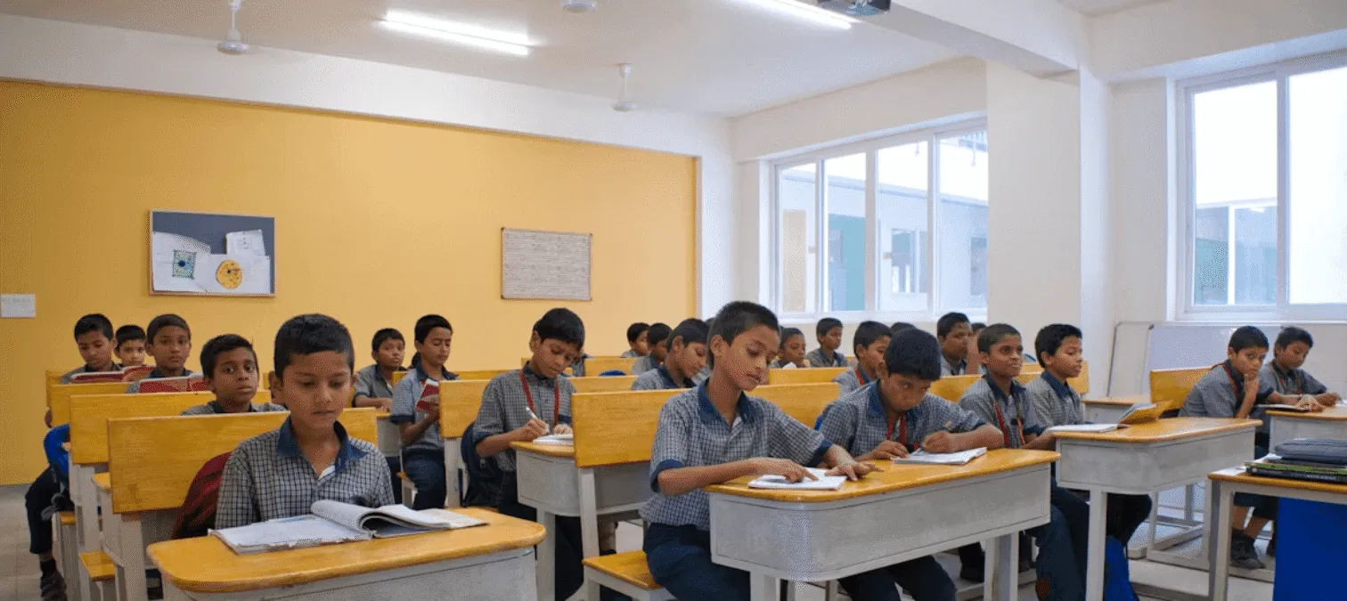 Students in a traditional classroom setting