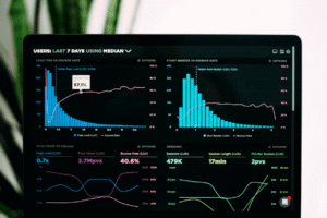 Computer screen displaying e-commerce data